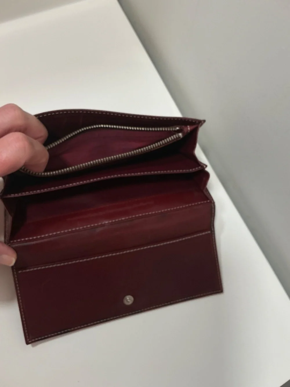 Burberry burgundy nova check nylon leather trim clutch wallet - Picture 9 of 10